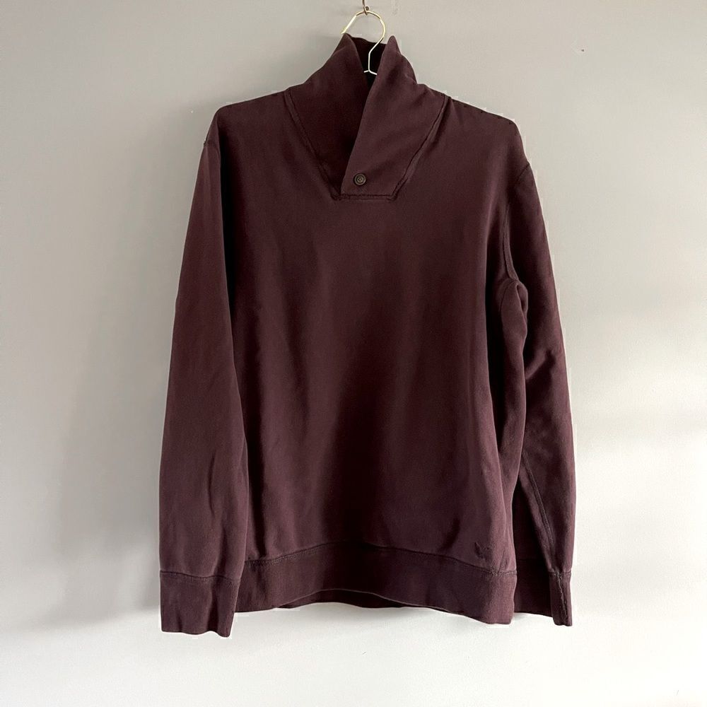 American Eagle Men's Burgundy/Plum Cowl Neck Sweater | SZ XL Tall